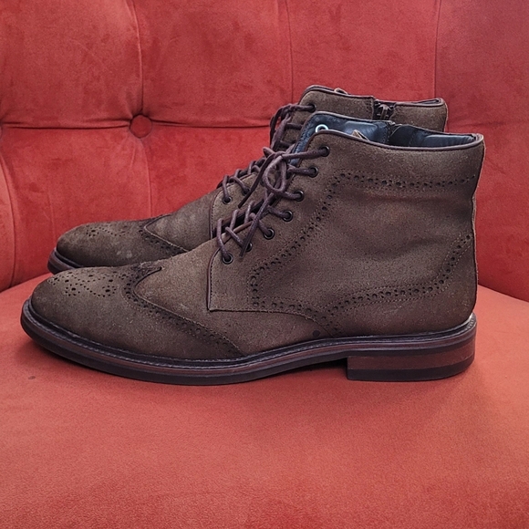 Flag Ltd. Wing Tip Brown Leather Suede Men's Boots Size 11.5 - Picture 7 of 13